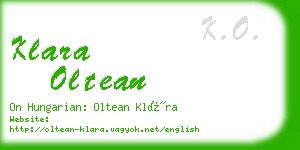 klara oltean business card